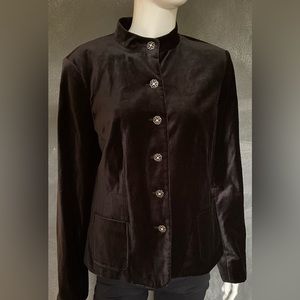 N0079 Covington Jacket Women Black with Beautiful Buttons Velvet